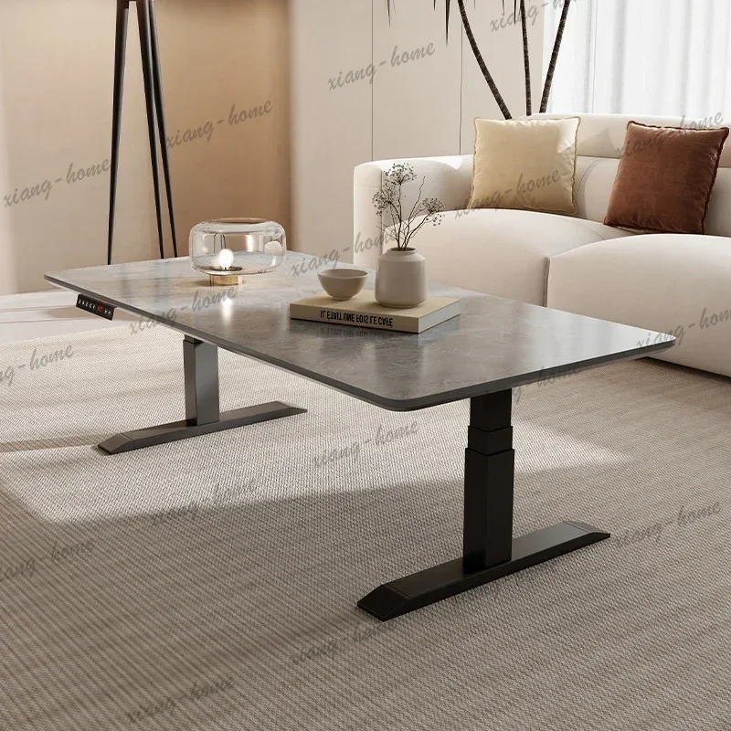LD Nordic Luxury Rock Plate Coffee Tables Modern Minimalist Rectangular Electric Lift Desk Creative Living Room Furniture