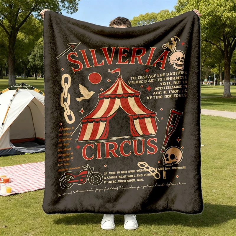 Scythe Sparrow Silveria Circus Flannel Blanket, Butcher And Blackbird Inspired Flannel Throw Brynne Weaver Dark