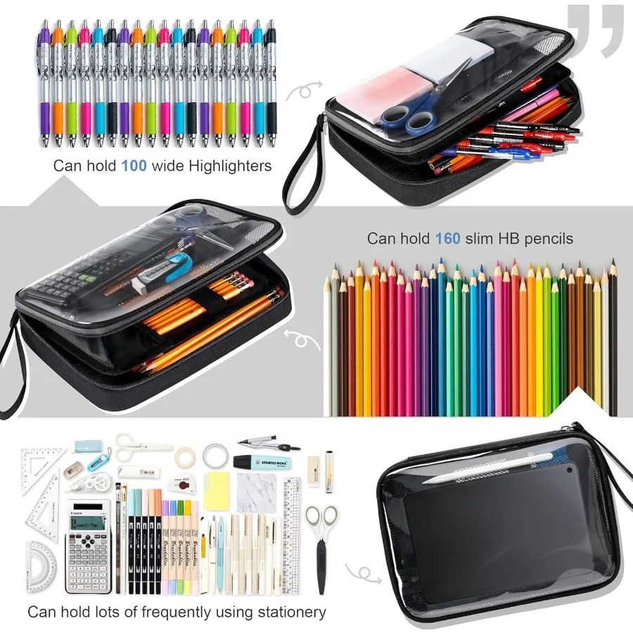 Big Capacity Storage Pouch for Marker Pens Pencil Case with Simple Design Compact Stationery Bag Box for Art Supplies and Sketc