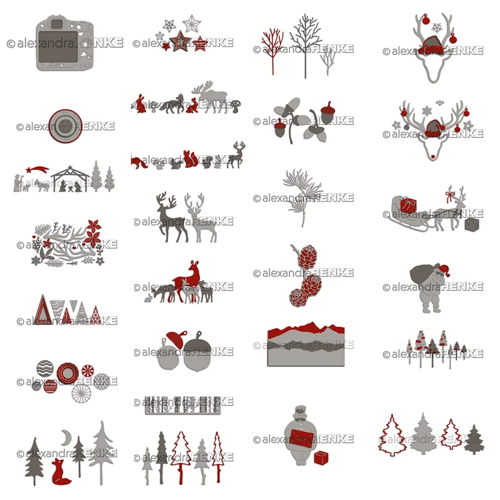 Plantilla de corte de datos slimline essentials para tarjetas de álbum de recortes, troquel de corte para manualidades hechas a mano, cabeza de ciervo