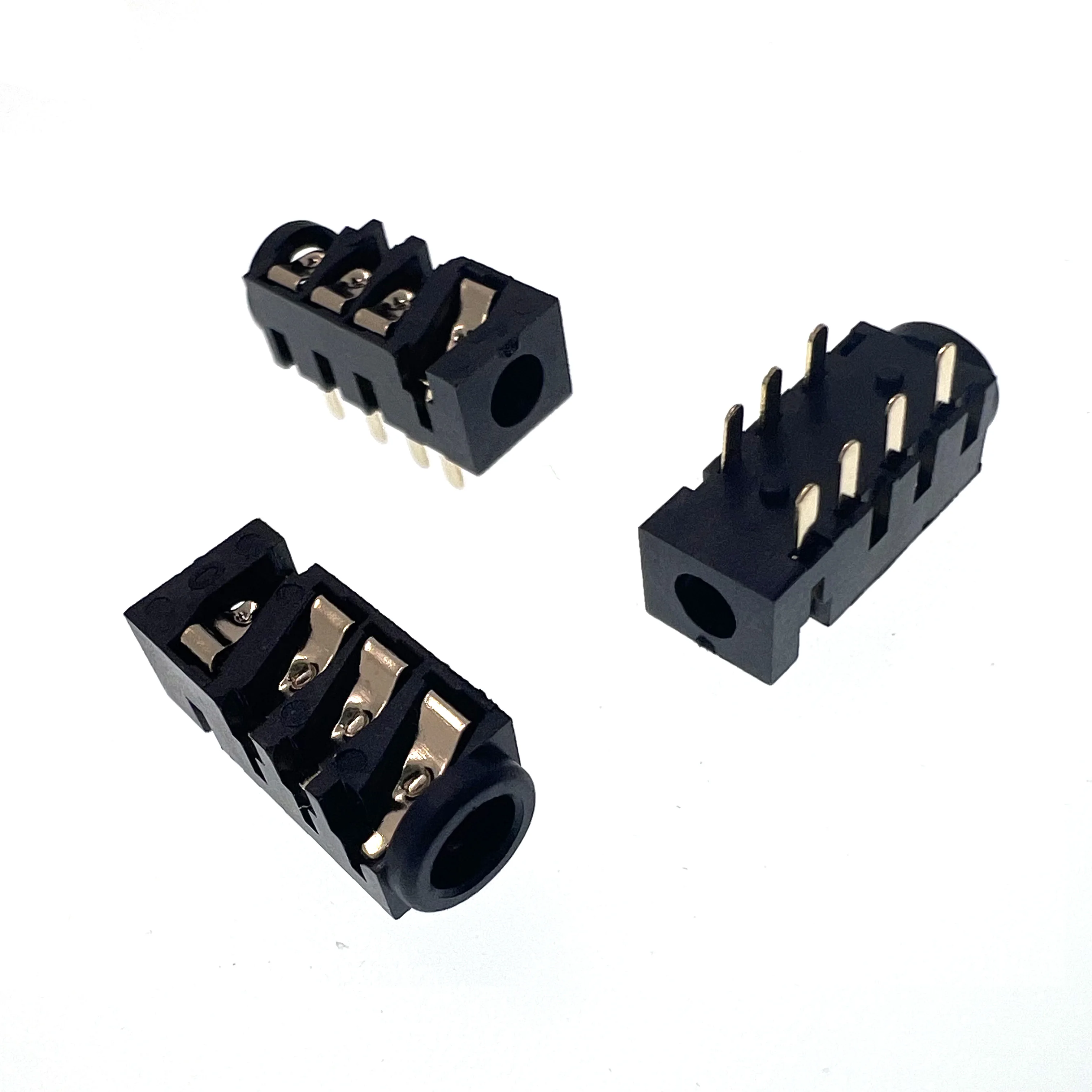 2PCS PJ-393 earphone socket, gold-plated direct plug 8 pins 7 pins 4 sections 4 channels 3.5MM audio jack patch 8P/7P