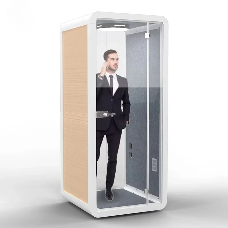 Removable Soundproof Movable Silence Vocal Booth Private Telephone Call Pod with Ventilation System Office Phone Booth