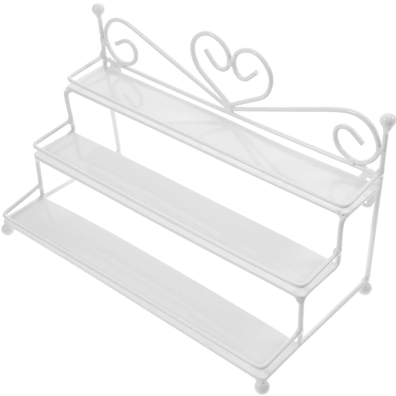 Metal Nail Polish Organizer Rack Heart Shape 3-Tier Display Stand for Nail Lacquer Bottles Home Decor Vanity Table Organizer