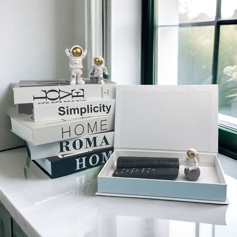 Luxury Fake Book Storage Box Paris London New York Decorative Books Design Coffee Table Living Room Bedroom Home Interior Decor
