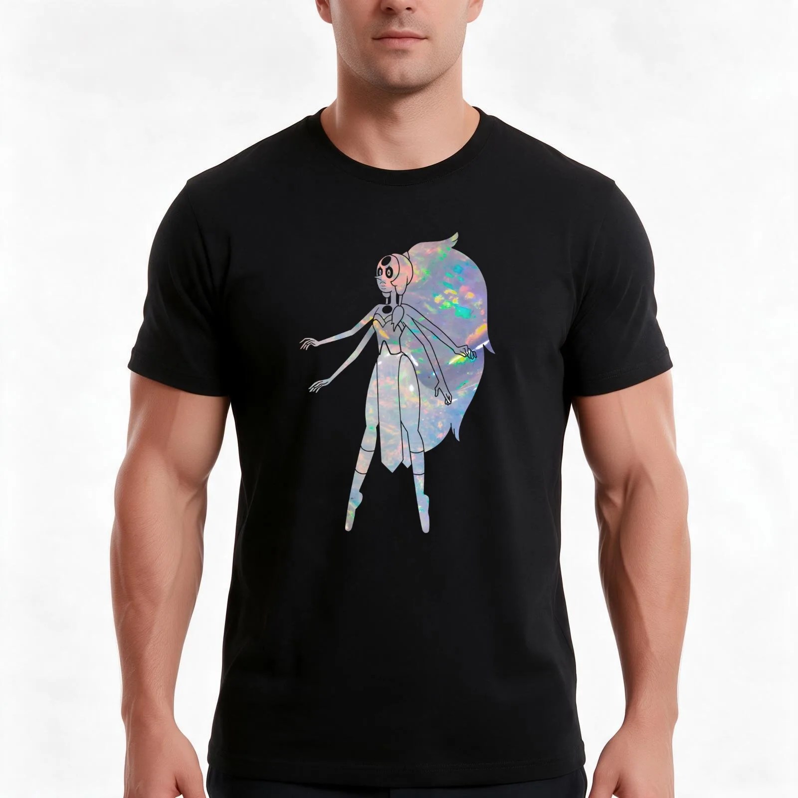 Opal T-Shirt, Summer Casual Cotton Tee, Oversized Streetwear Tops, Vintage Graphic Print, Loose Fit Short Sleeve, 100% Cotton