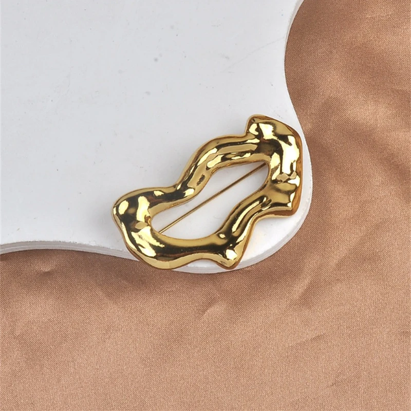 Metal Geometric Brooch Simple Collar Buckles Anti Exposure Multifunction Brooches Pin Accessories For Adult Clothing Ornament