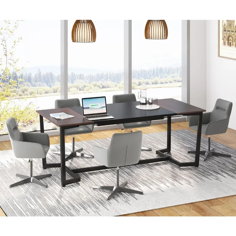 6FT Conference Table, 70.8L x 31.5W inch Meeting Table for Office Conference Room, Modern Rectangular Seminar Training Table