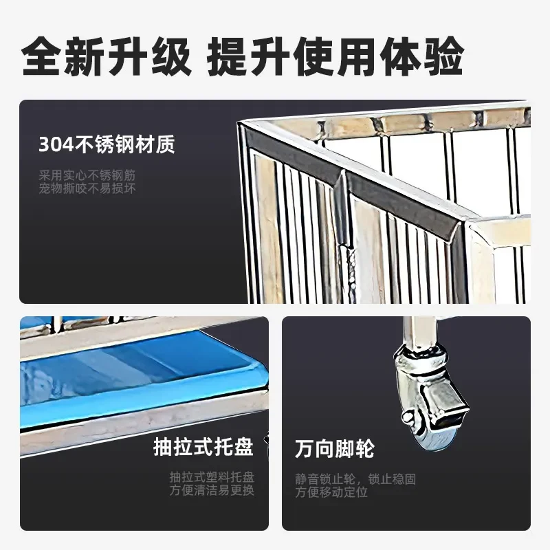 Customized Stainless Steel Foldable Beauty Table for Pet Dog Cage Display Booth Bed Delivery Medium and Large