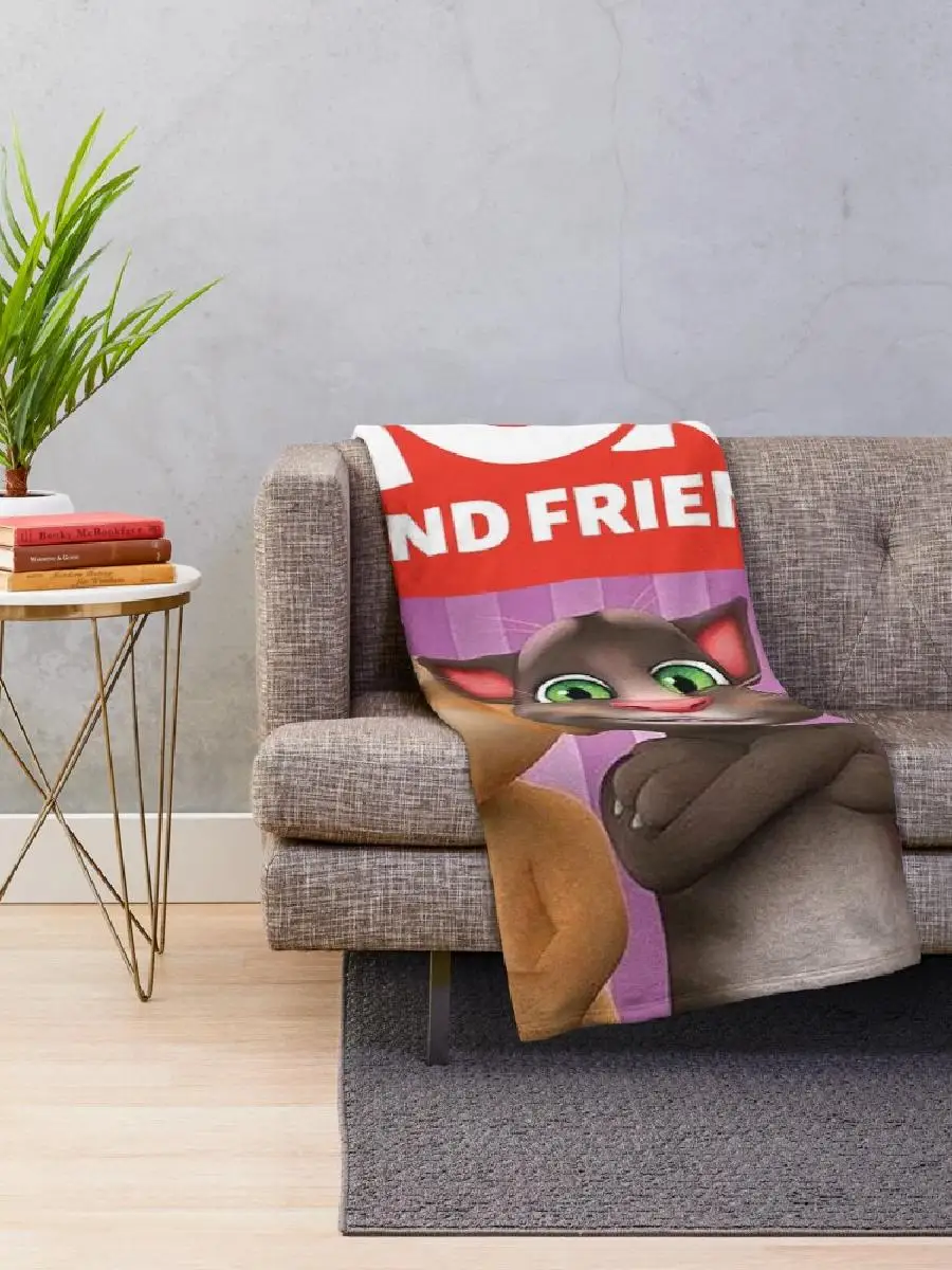 My Talking Tom  Throw Blanket with Sixtom and Friends  Cozy Soft Plush for Kids and Adults