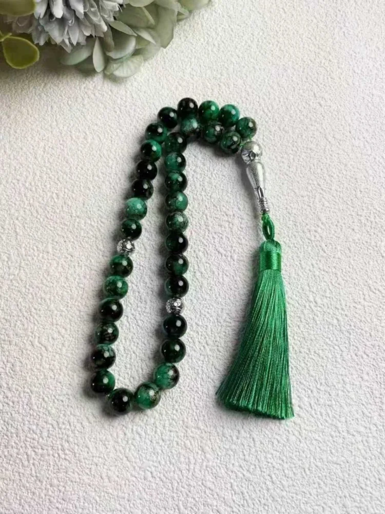 33 Beads Colorful Tassel Tasbih, Handmade Statement Prayer Beads, Elegant Islamic Jewelry & Fashion Accessory