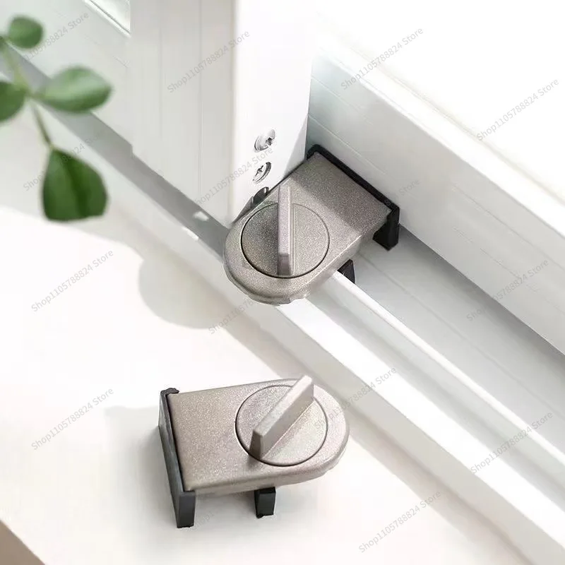 For window lock Aluminum alloy screen fixed buckle Living room sliding door Safety lock Protection sliding door limiter