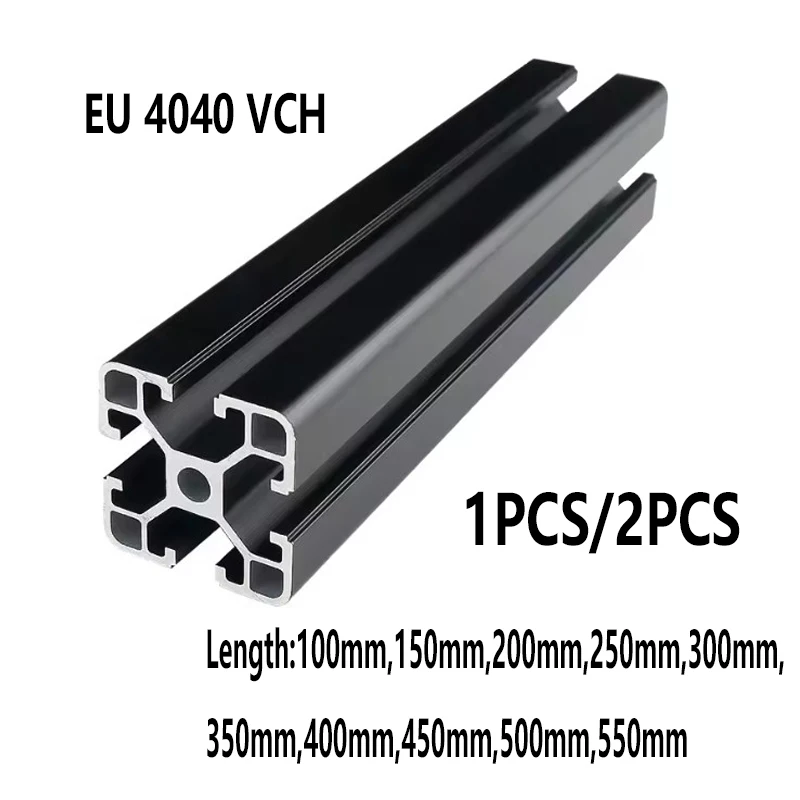 1-4 pcs Linear Rail Extrusion CNC Framework 3D Printer Parts Black Anodic Oxidation EU 4040 T-Slot Aluminum Profile 100-550 mm