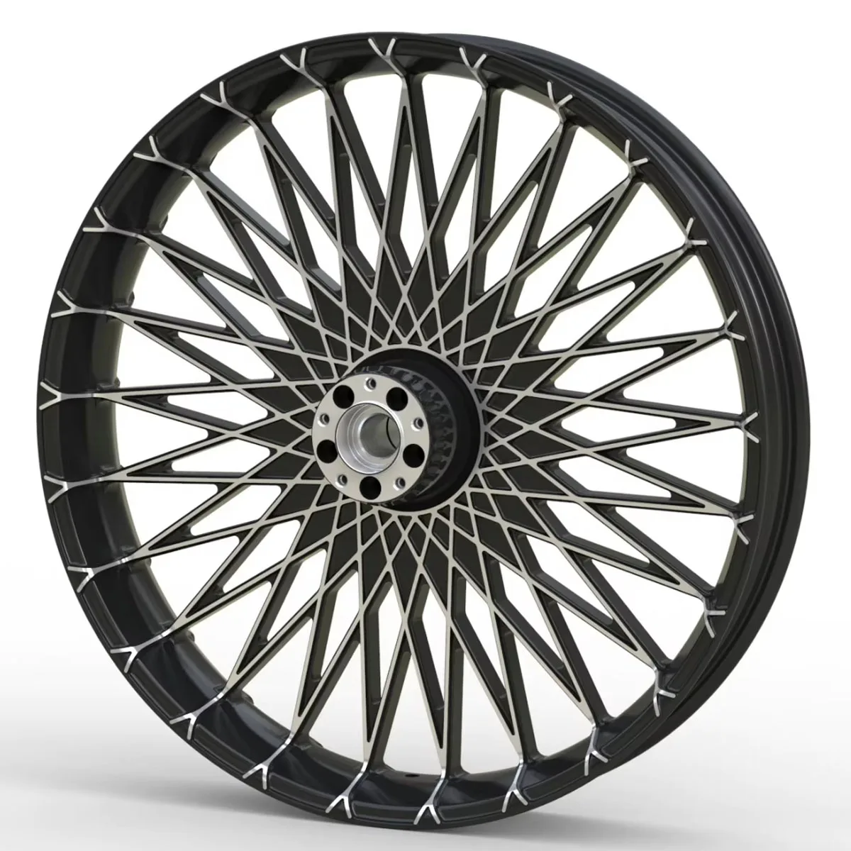 Black Color Aluminum Alloy Wheel Accessories Front & Rear Compatible For Harley 08-later FLSTF FLSTFB FLSTFBS New MotorcyclesZha