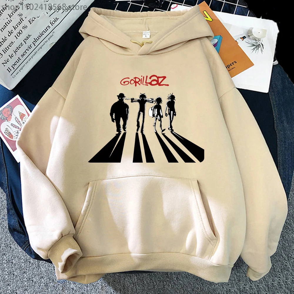 Gorillaz Print Hoodies MenWomen Streetwear Music Band Sweatshirts Harajuku Hip Hop Male Clothes Harajuku Y2k Oversized Hoodie