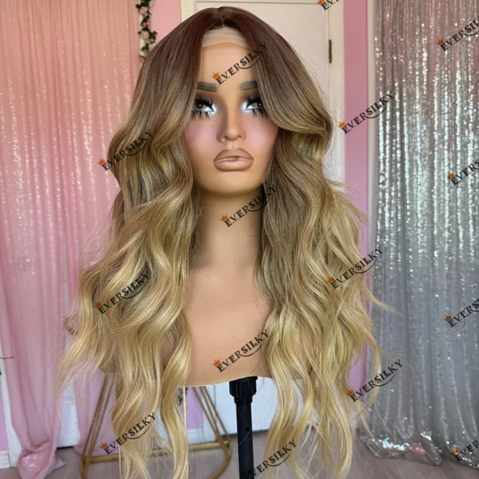 

Body Wave Ombre Blonde Human Hair Lace Front Wig for Women 200Density Remy Brazilian Hair 360 Lace Frontal Wig Natural Hairline