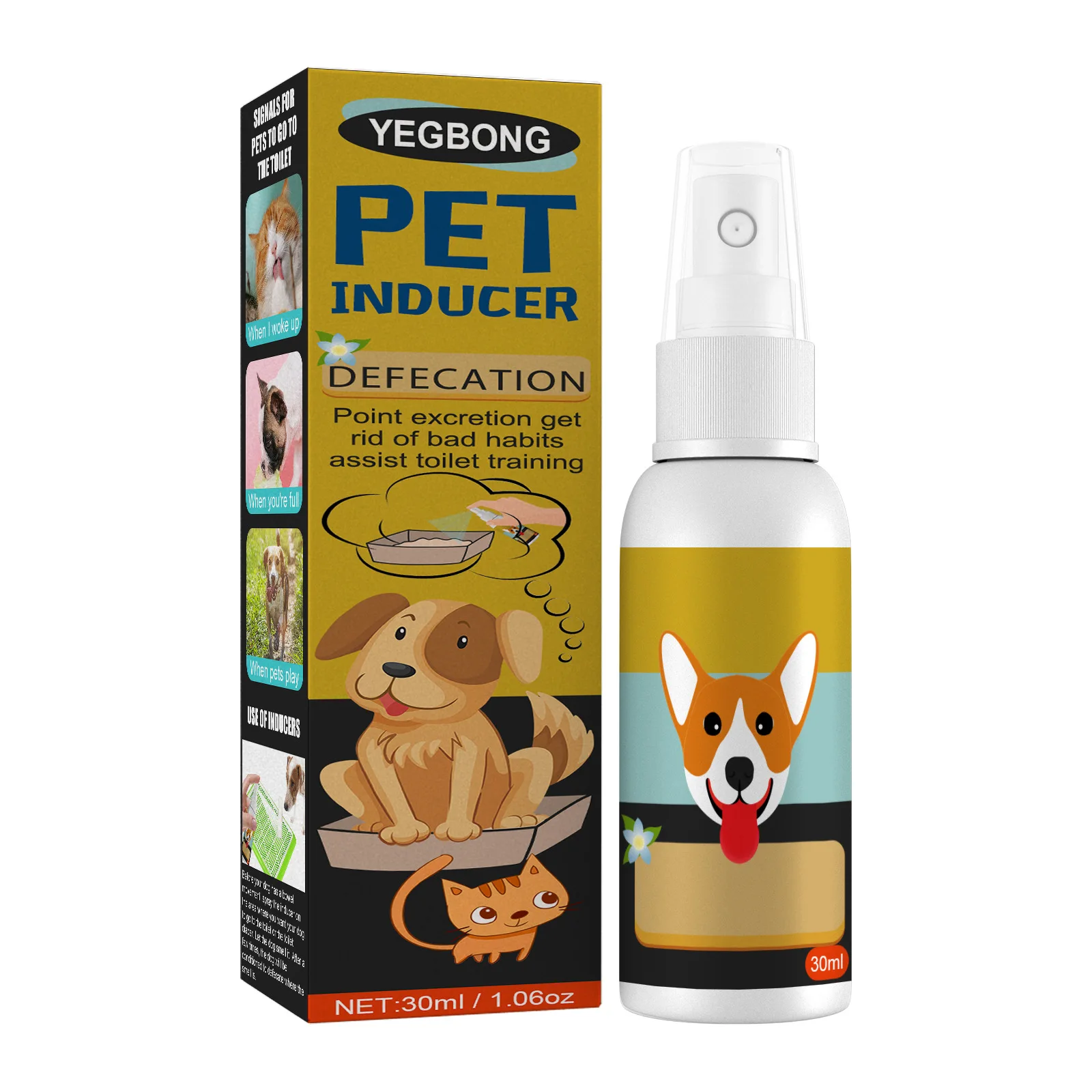 Pet Toilet Training Spray Puppy Positioning Defecation Cats Potty Training Indoor Outdoor Portable Location Dogs Spray Inducer