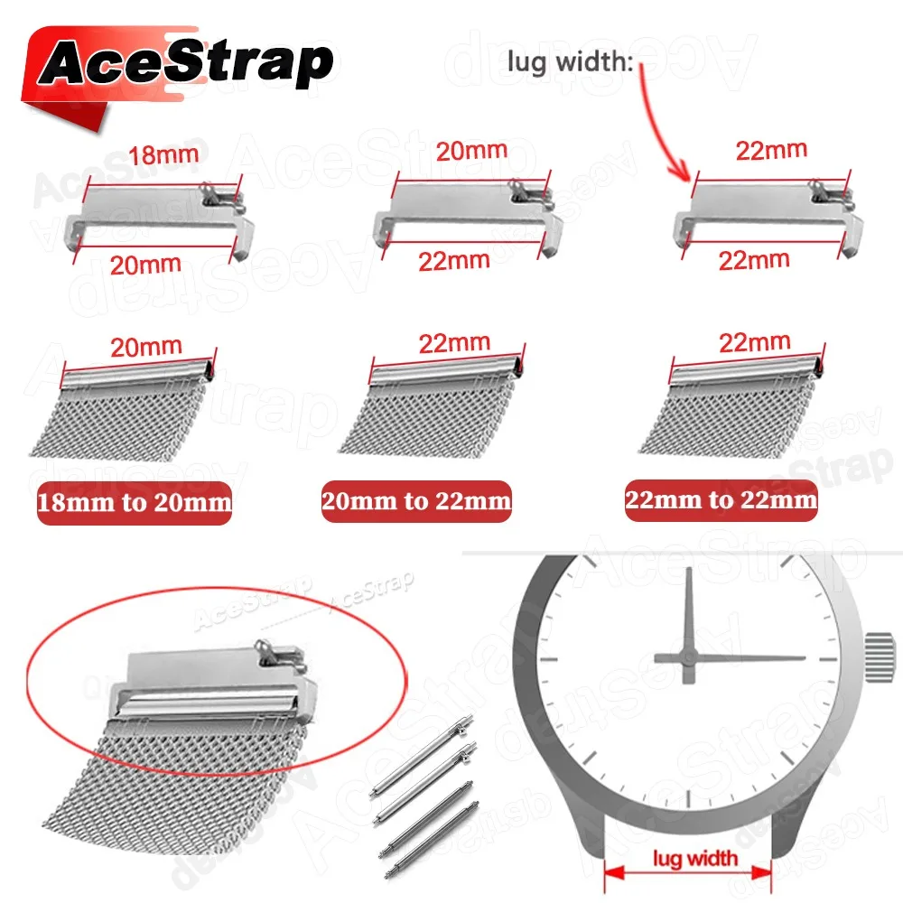 2026new 2pcs Strap Metal Connectors 18mm 20mm 22mm Quick Release Pins Stainless Steel Adapter Replace Watch Band Accessories
