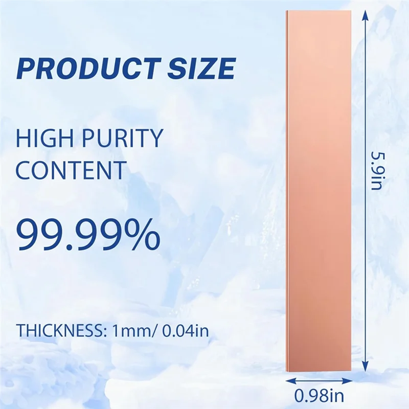 

【Hot-Selling!】Copper Plate Sheet 99.99% Pure 5.9" X 0.98" X 0.04", For Electroplating Kit Includes 10 Pieces Of Anode Strips
