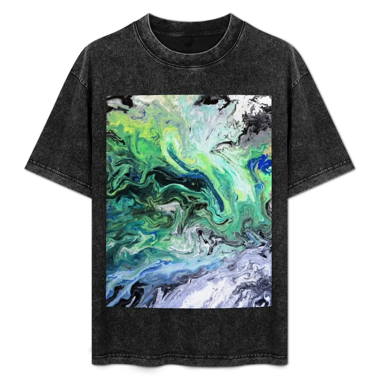 

Algae Bloom, Abstract art, black, green, white T-Shirt Dry Fit Running Short Sleeve Top