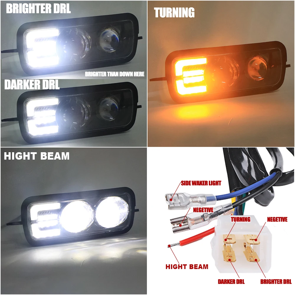 

SXMA LD-DRL001 Headlights Headlamps Assembly for Lada 4x4 Niva 1993-2016, Bright Plug and Play Front Head Light Lamp Bulb 1pair