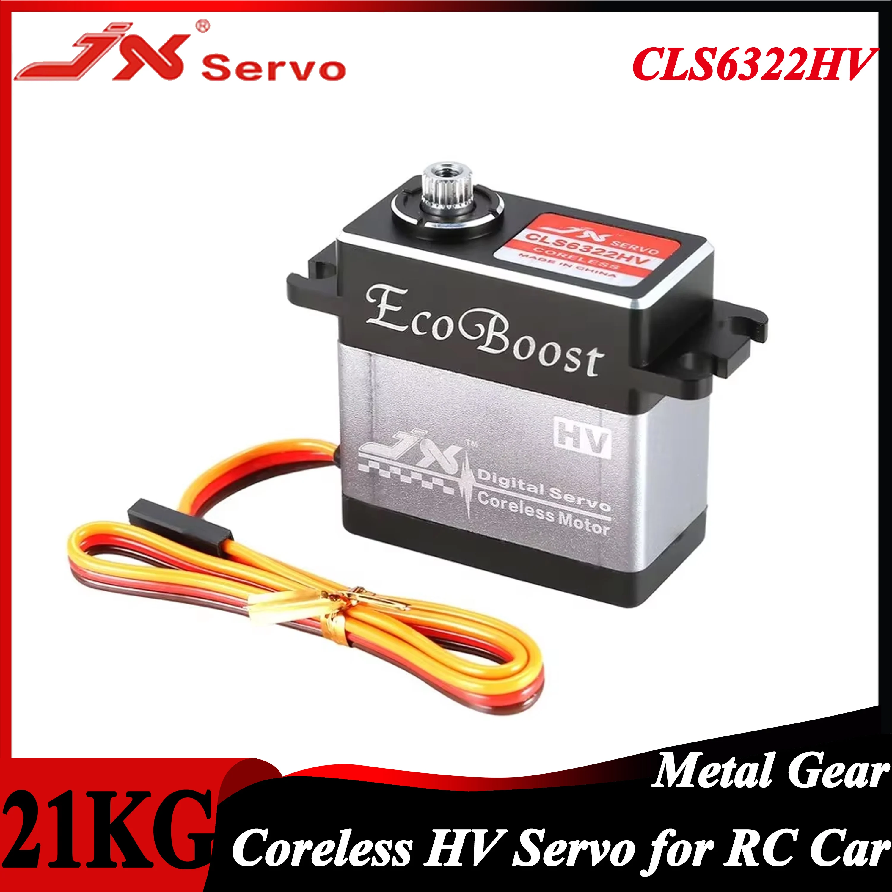 JX CLS6322HV 21KG 6-7.4V Motore Coreless con ingranaggi metallici ad alta tensione Servo digitale per RC Auto Robot Braccio Aereo Elicottero Aereo