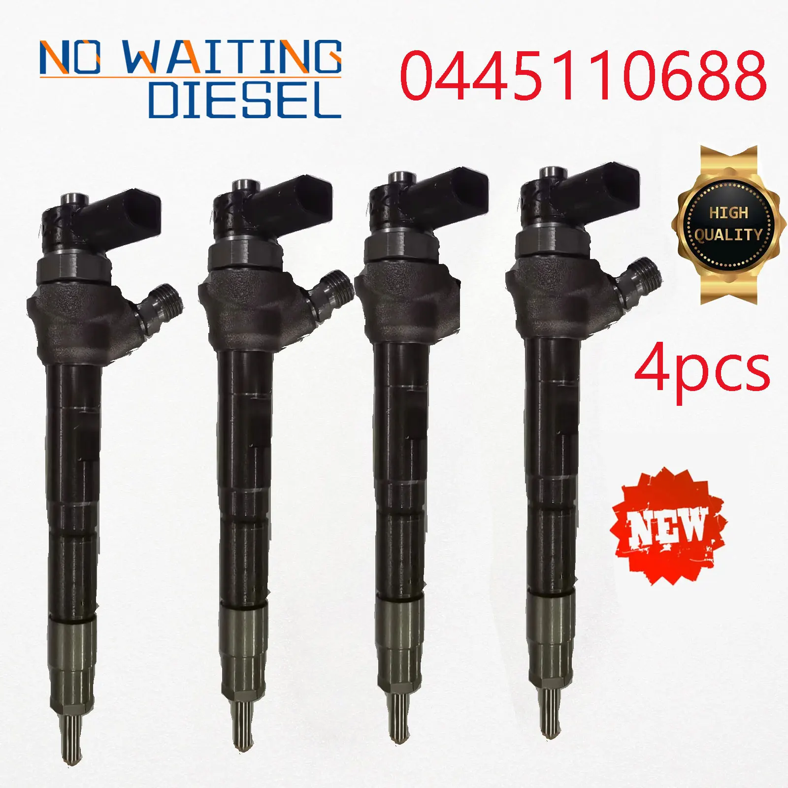 0445110688 Fuel Injection Systems 0445 110 688 Common Rail Fuel Injection 03L130277J For Bosch 03L130277Q 4PCS