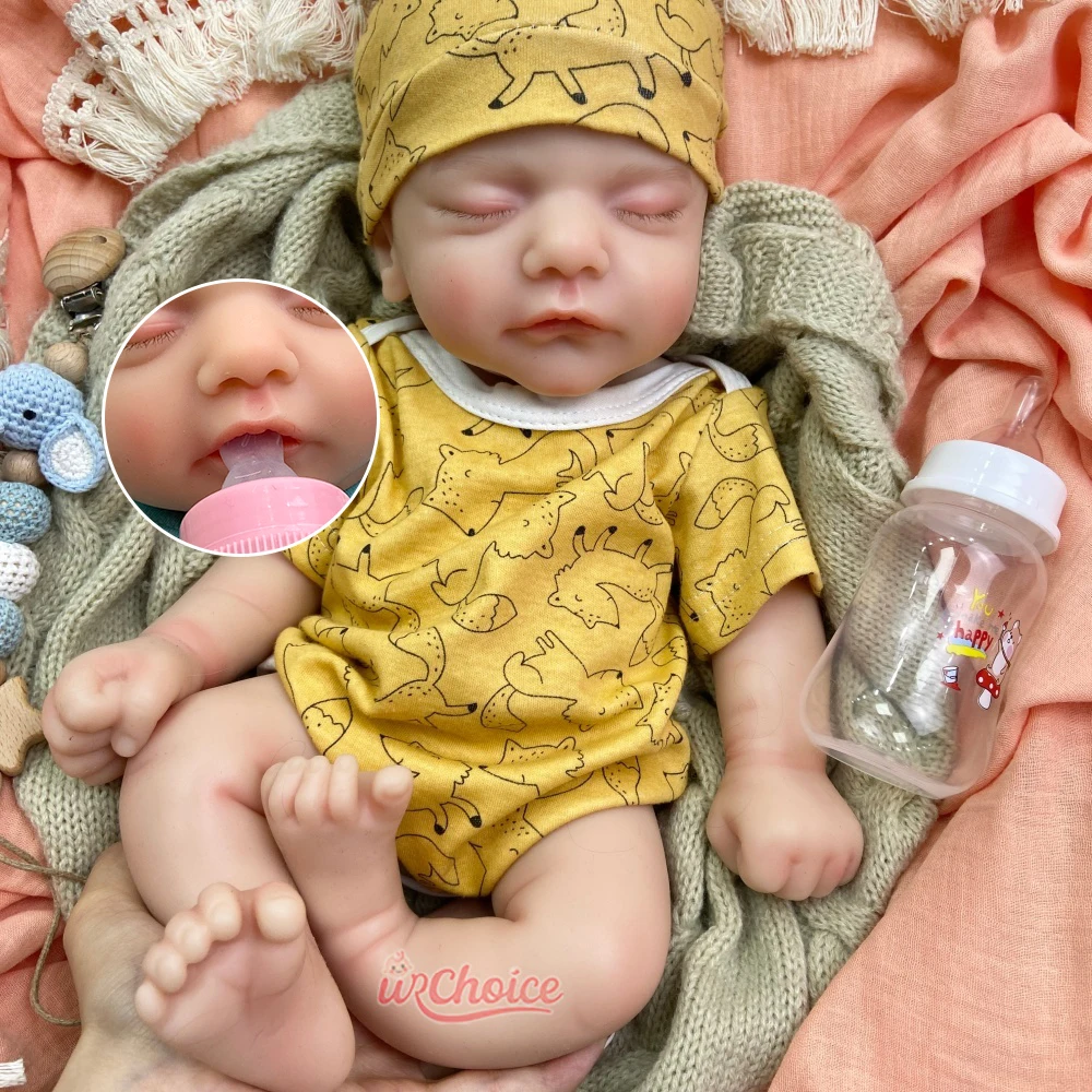 

18inch Skin-Like Silicone Reborn Baby Doll Handmade Features Weighted Lovely Toy For Playtime And Family Interaction