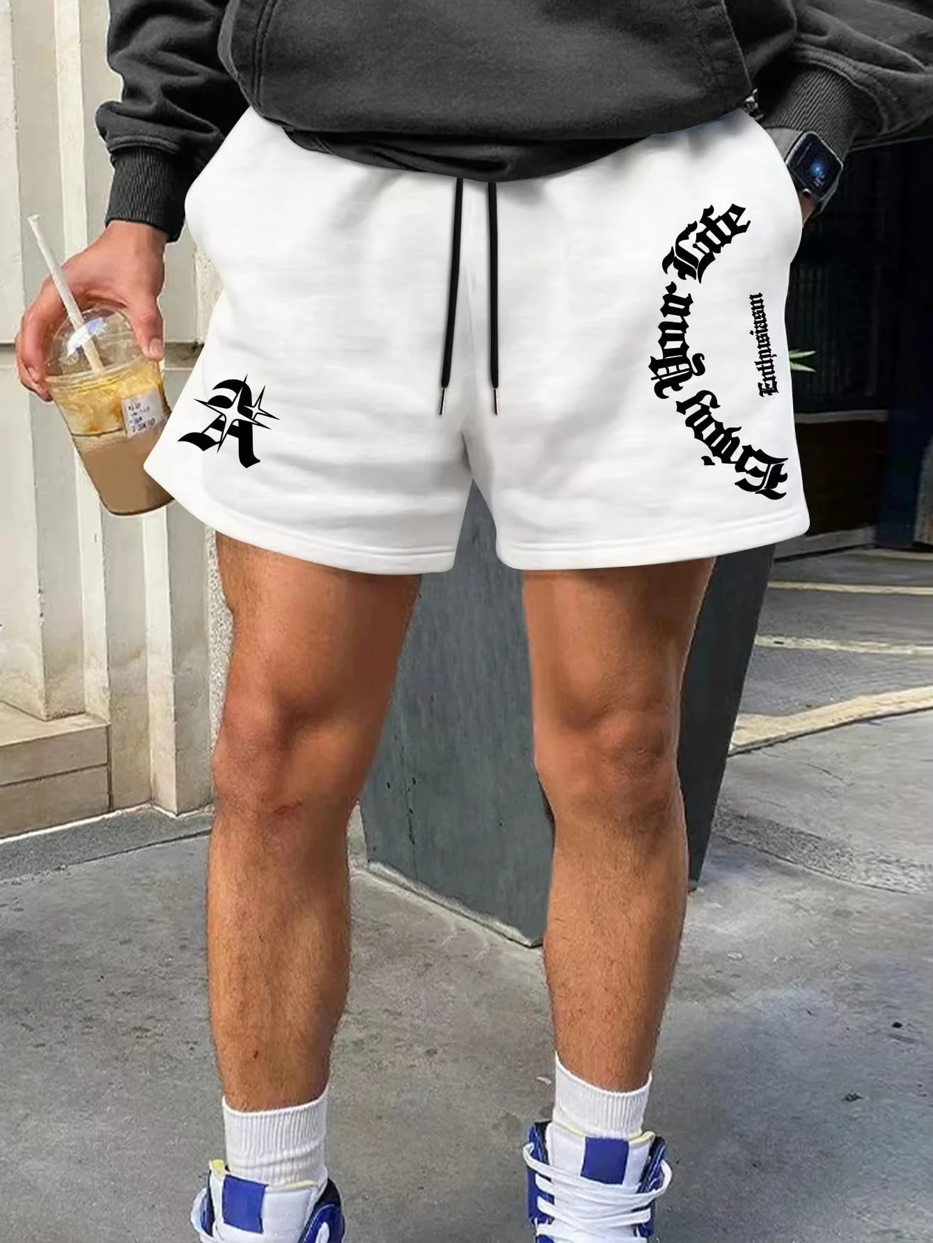 Men's 2026 New Hot Summer Solid Color Lace-Up Pocket Casual Letter Printed Loose Sports Shorts Men's Comfort Pants Clothing