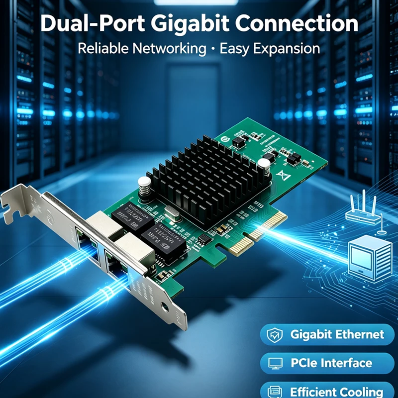 RJ-45 LAN Adapter Game Gigabit Network Card Ethernet network adapter PCIE to Ethernet adapter PCIE Lan Card Intel 82576 1000Mbps