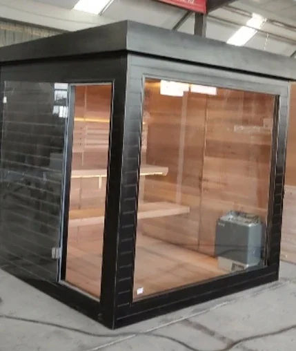 room, villa courtyard, sauna room, outdoor custom four-person dry wet box, export waterproof double box