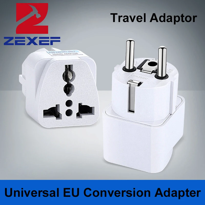 Universal EU Plug Grey Adapter International AU UK US To Euro KR Travel Adaptor Electrical Converter Power Socket Wholesale