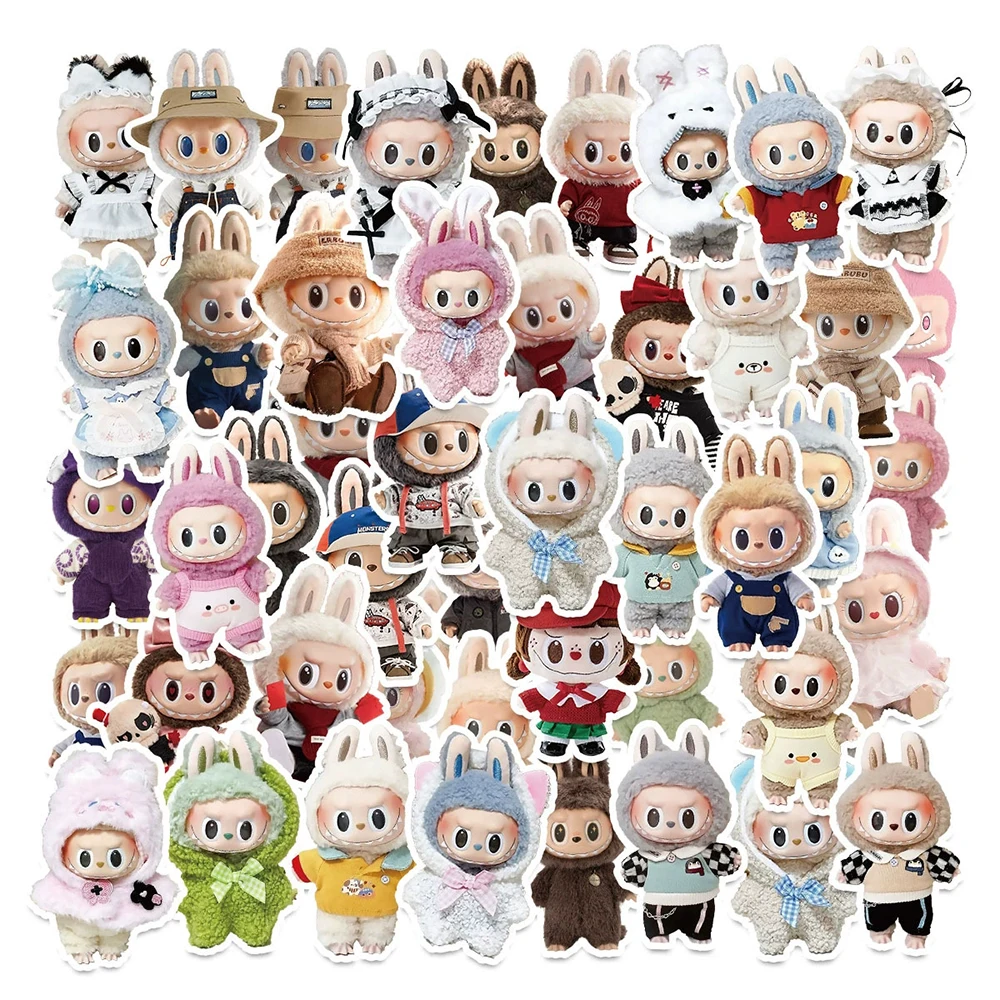 10/30/50pcs Labubu Dolls Graffiti Stickers Funny Cute Cartoon Kids Decal Toy Notebook Suitcase Phone Waterproof Graffiti Sticker