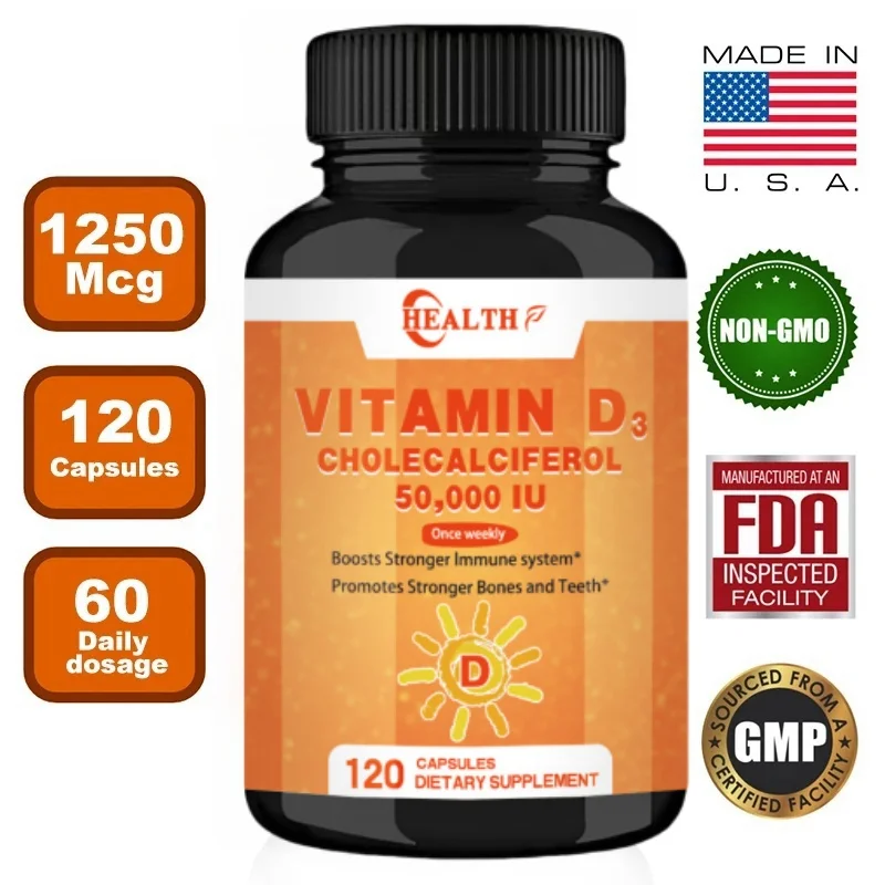 Vitamin D3 5000 Iu - Vitamin D Supplement Promotes Bone Formation, Cardiovascular Health, And Immune Support -120 Pills