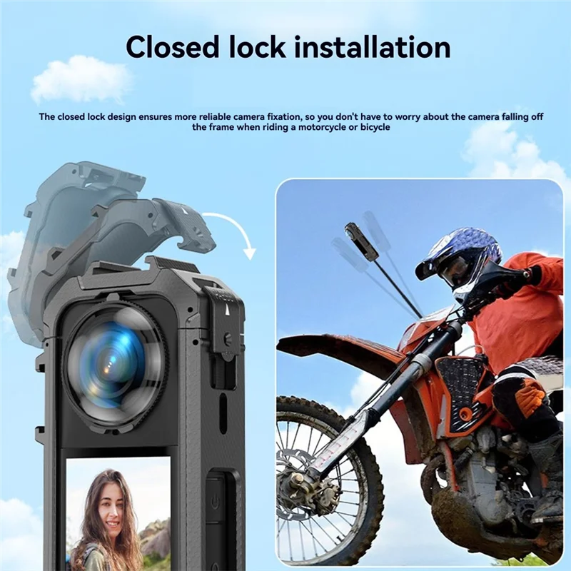 

-FDDT For Insta360x5 Protective Camera Housing Frame Case For Insta 360 Anti Fall Action Camera Frame Camera Mount Accessories