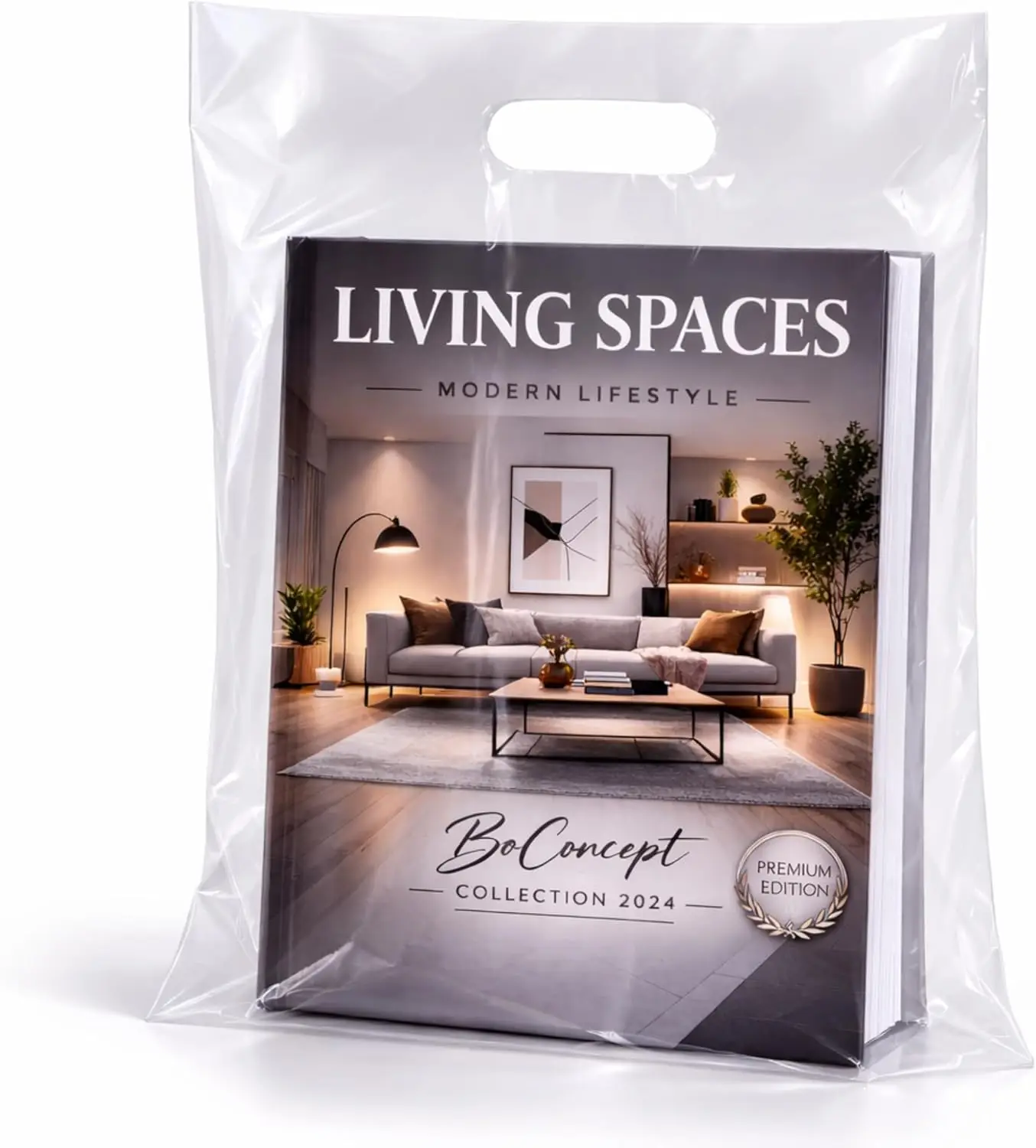 

Clear Plastic Merchandise Bags with Handles 12x15 - 1.25 Mil Thick Retail Shopping Bags for Small Business, Clothing and Trade