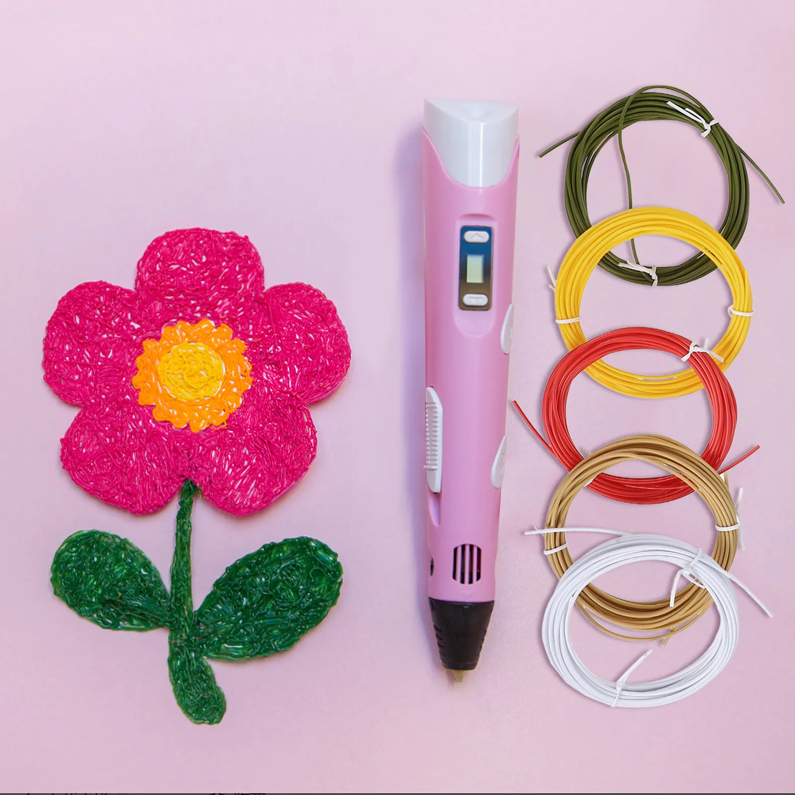 

15 Rolls Pcl Filament for 3D Printing Pens Melting Point No Heated Bed Required Beginner Friendly Vibrant