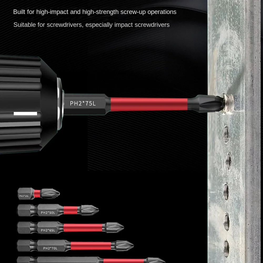 

Магнитные ударопрочные биты, нескользящие, сверхтвердые, крестообразные, сверхтвердые, электрические биты, сильный магнитный набор ветровых бит