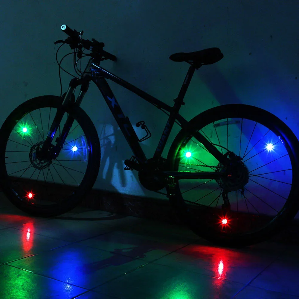 1Pc bicicletta LED ruota raggio luce Mini rosso/verde/blu MTB accessori luce bici ciclismo su strada parti della lampada decorativa con batteria