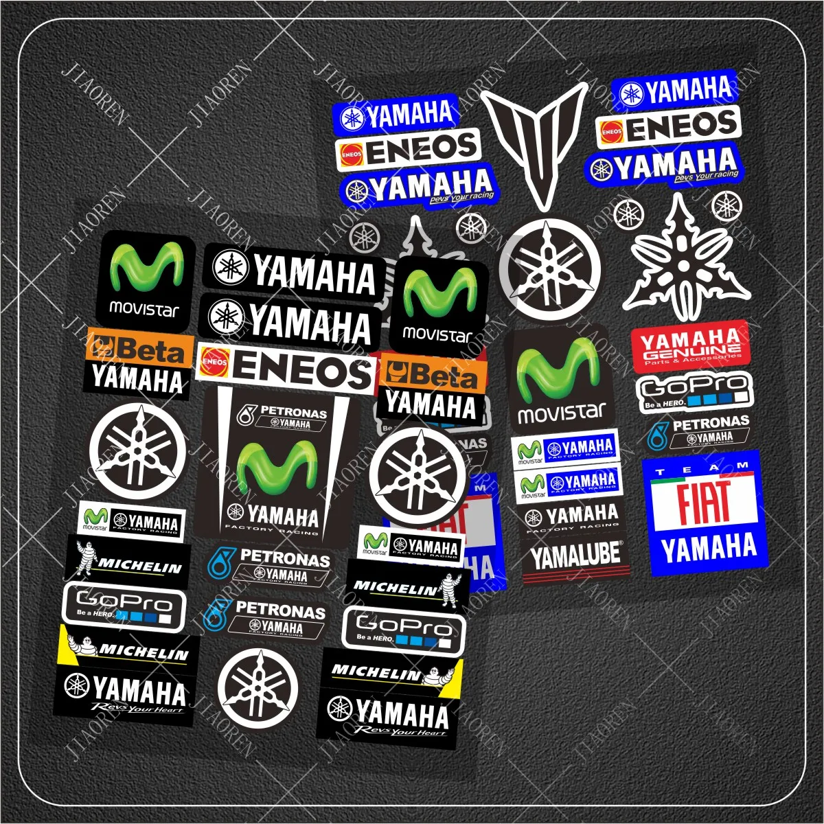 Reflective Yamaha Stickers Logo Motorcycle Decals Helmet Bike Letter Emblem Kit