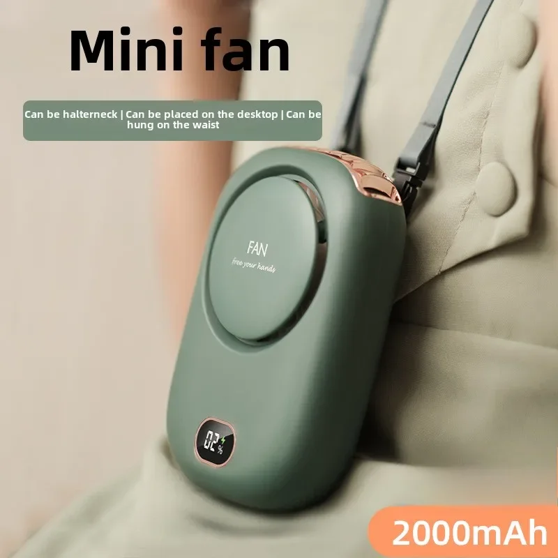 Portable Hanging Neck Fan Mini Cooling Waist Fans Bladeless USB Rechargeable Sports Cooler Fan For Outdoor Sports Travel