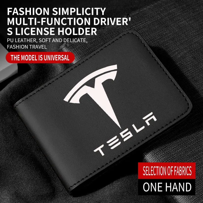 رخصة قيادة رخصة قيادة سيارة تسلا اثنين في واحد جلد متعدد الوظائف مجلد السيارة رخصة القيادة حماية الكون #2