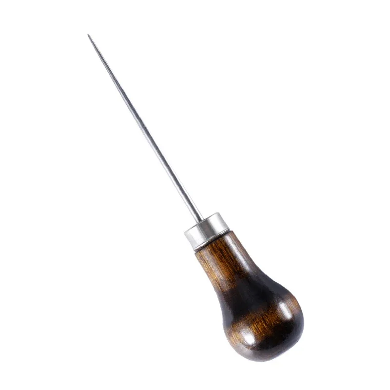 1pcs Durable Awl Tools With Wooden Handle Diy Leather Crafts Punch Tools Leather Hole Punches Stitching Tools Handmade Supplies