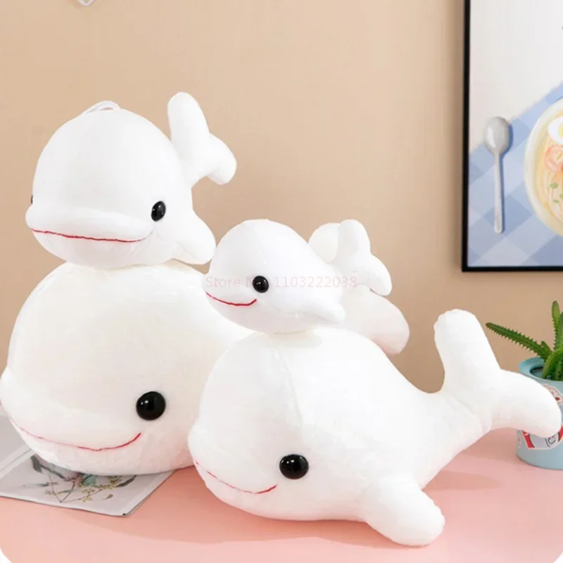 New Kawaii Stuffed Plush Beluga Toy Soft Foam Particles Cute Beluga Doll Creative Children\'s Gifts Girls Holiday Valentine Gifts