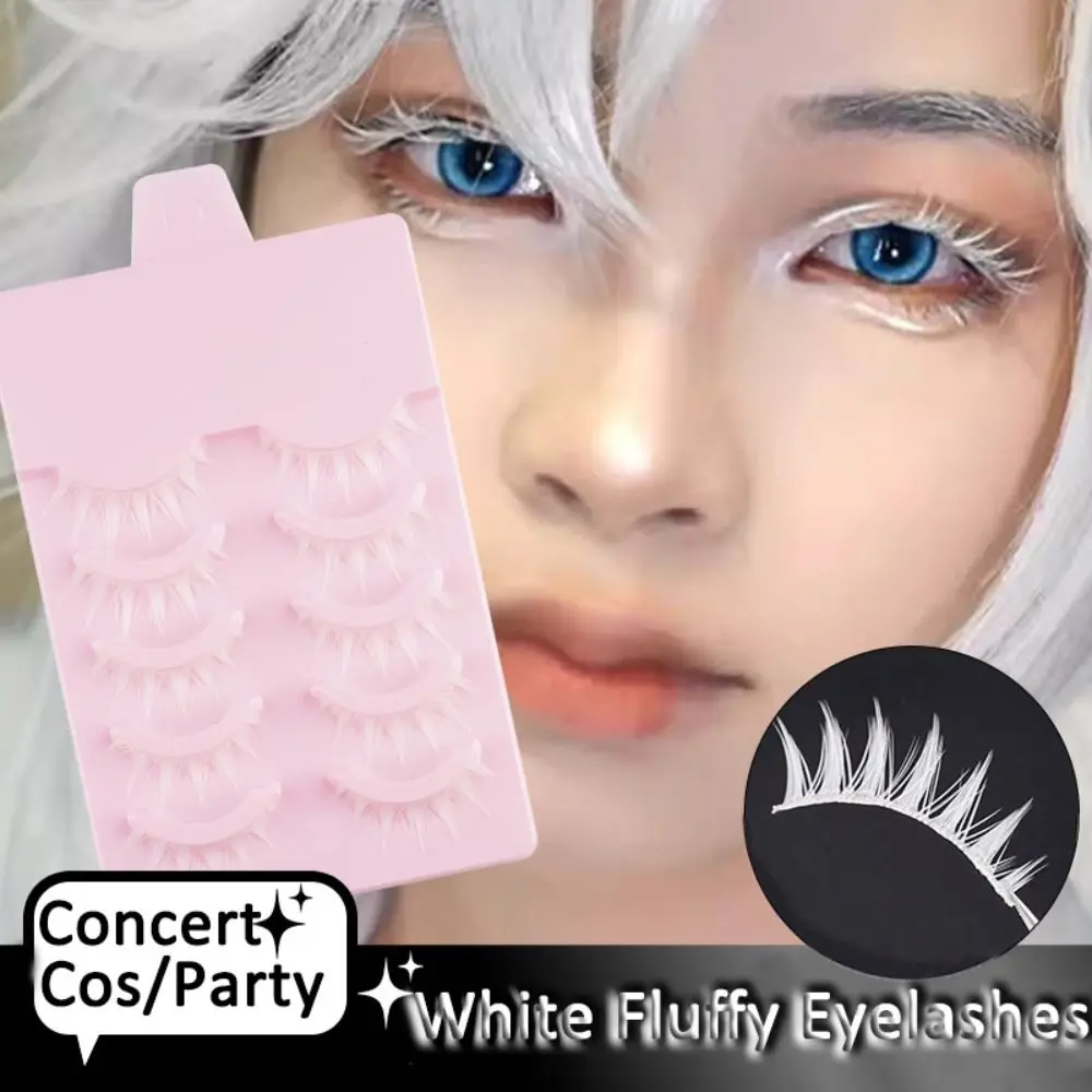 10Clusters Wimpernverlängerung, weiß, ganze Cluster-Wimpern, dicht, langlebig, flauschig, falsche Wimpern, Cosplay-Make-up