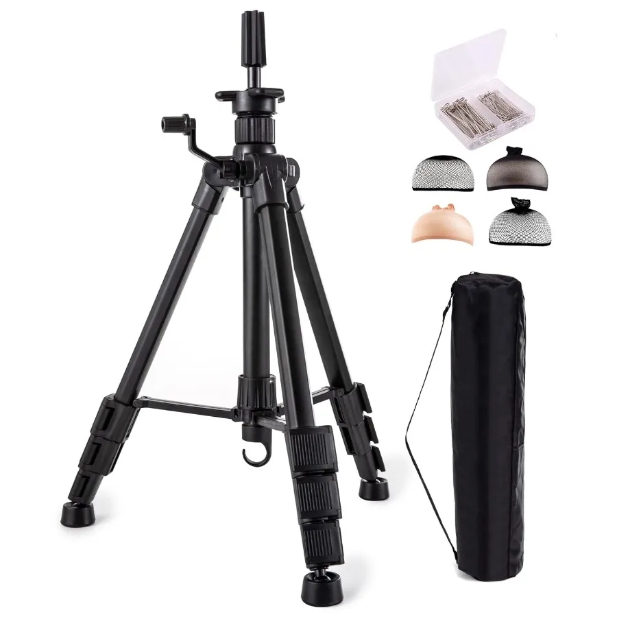 

HYOUJIN сверхмощная подставка для парика, подставка для головы парика, штатив, металлический регулируемый держатель для головы манекена, холщовая голова манекена для