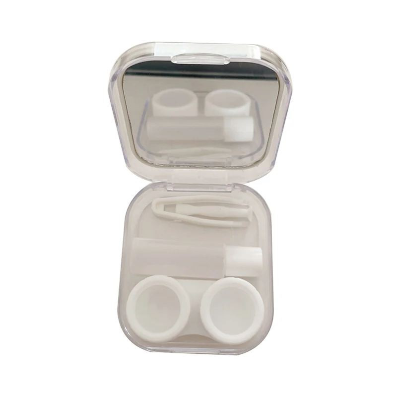 Portable Mini Contact Lens Box Applicator Removal Tool Kit With Mirror Care Box Contact Lens Container Cleaning Travel Home Gift