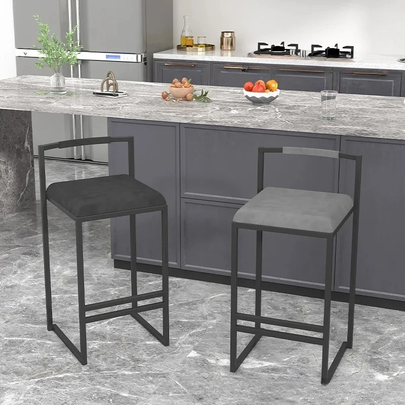 Скандинавский простой барный стул из кованого железа, бытовой повседневный стульчик со спинкой для кормления