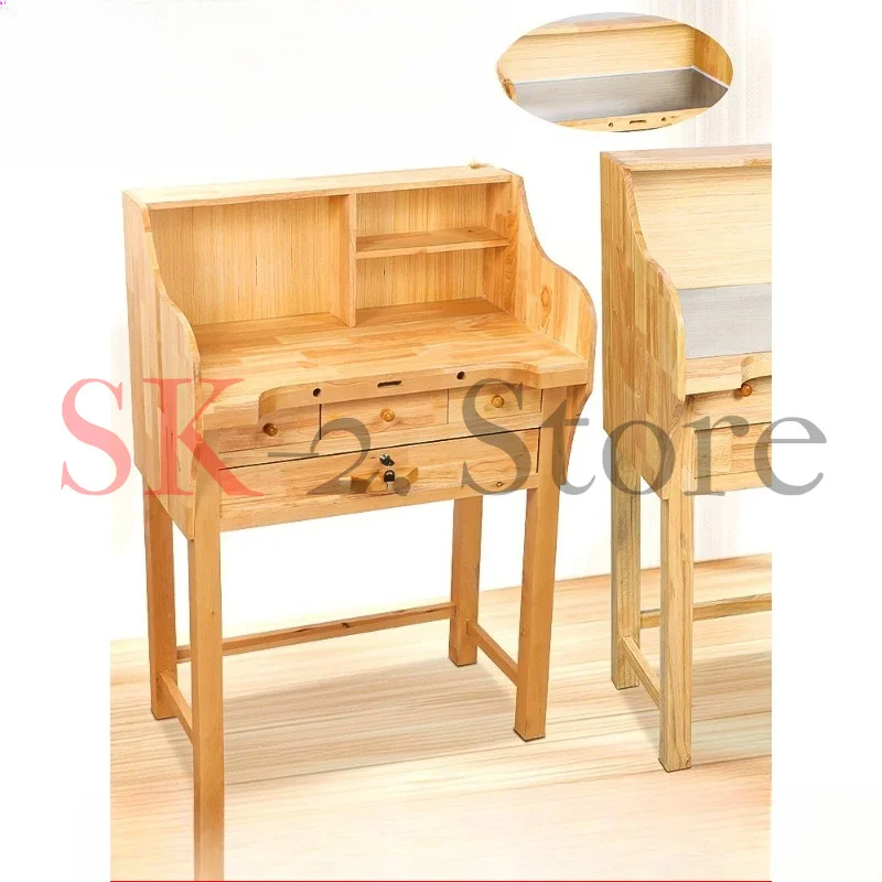 DIY Jewelry Workbench Bench Pin Bench Peg Wooden Jewelers Work Table Gold Silver Smithing Micro Pave Setting Desk