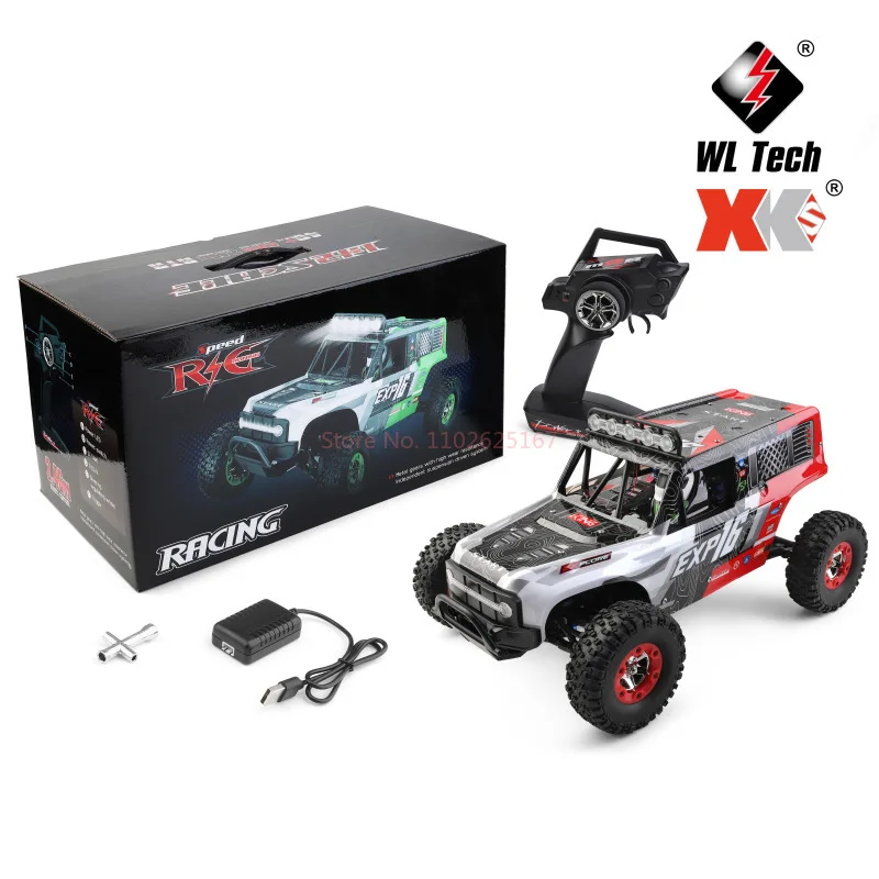 WLtoys 124006 2.4G Rc Car 40km/h 4WD Electric High Speed Off-Road Car With Led Lights Remote Control Drift Car Toys For Children