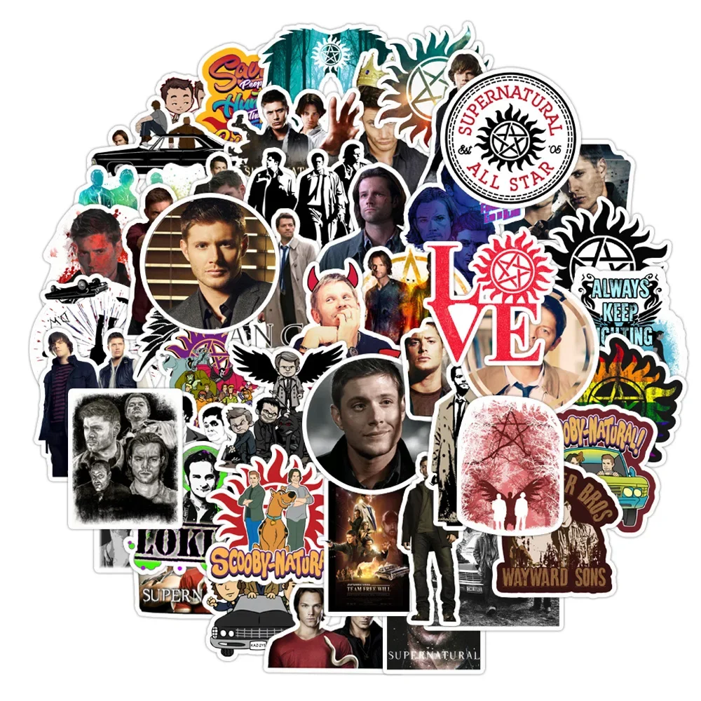 50 pezzi di programma televisivo classico adesivo soprannaturale cartone animato graffiti decorativo laptop chitarra tazza d'acqua custodia per telefono decalcomania impermeabile